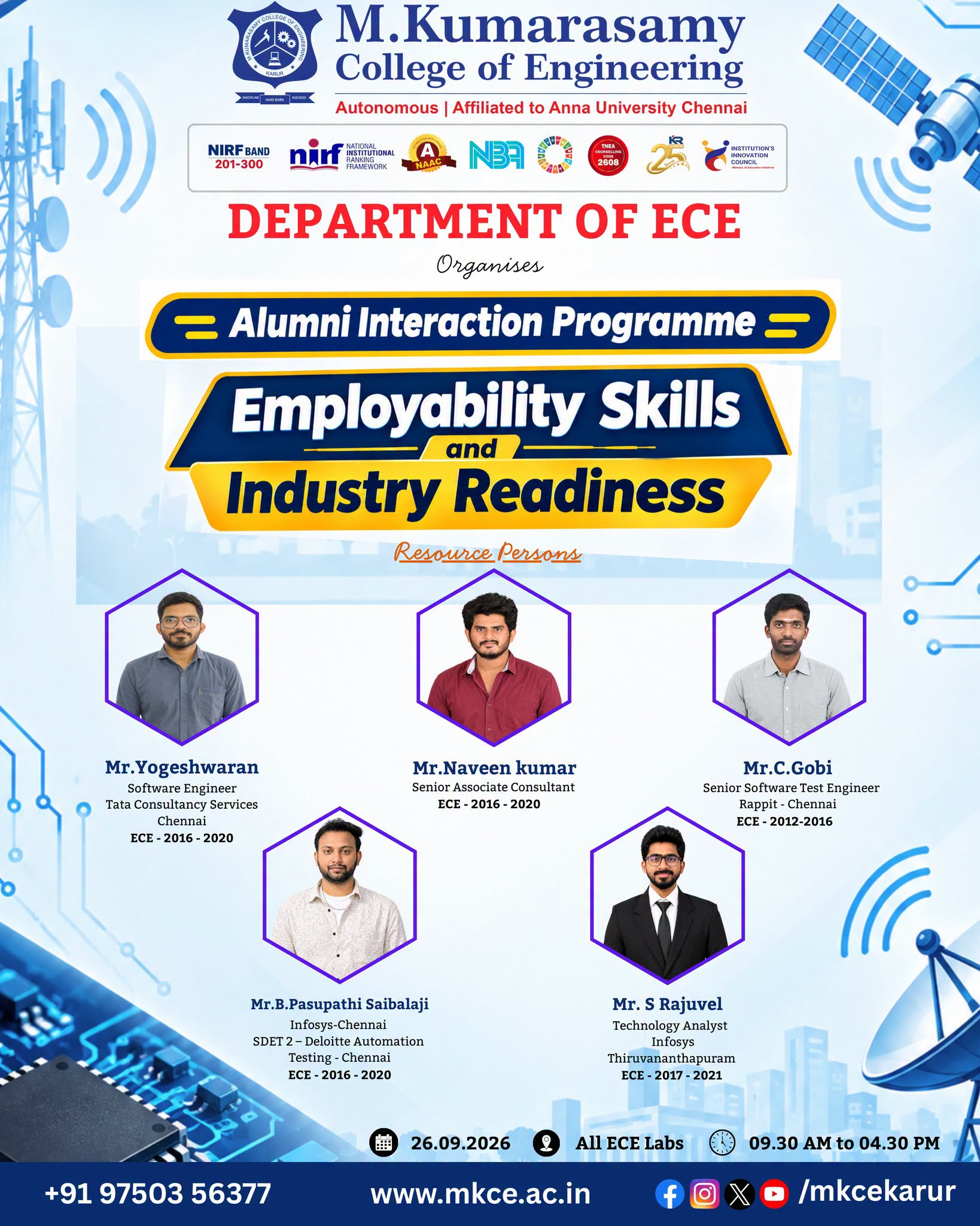 The Department of Electronics & Communication Engineering proudly presents, an impactful Alumni Inte